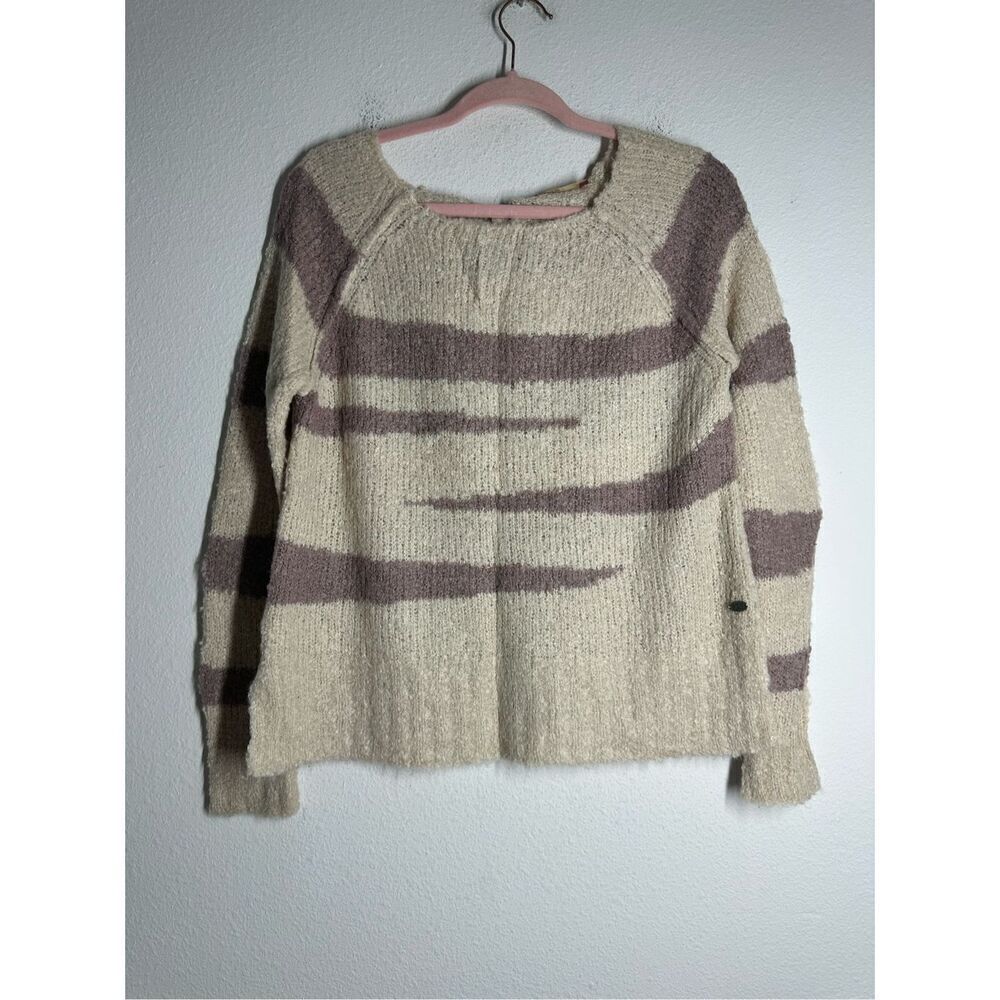EDC Women’s Alpaca Blend Bohemian Sweater Tan Brown Bow on the Back Size S